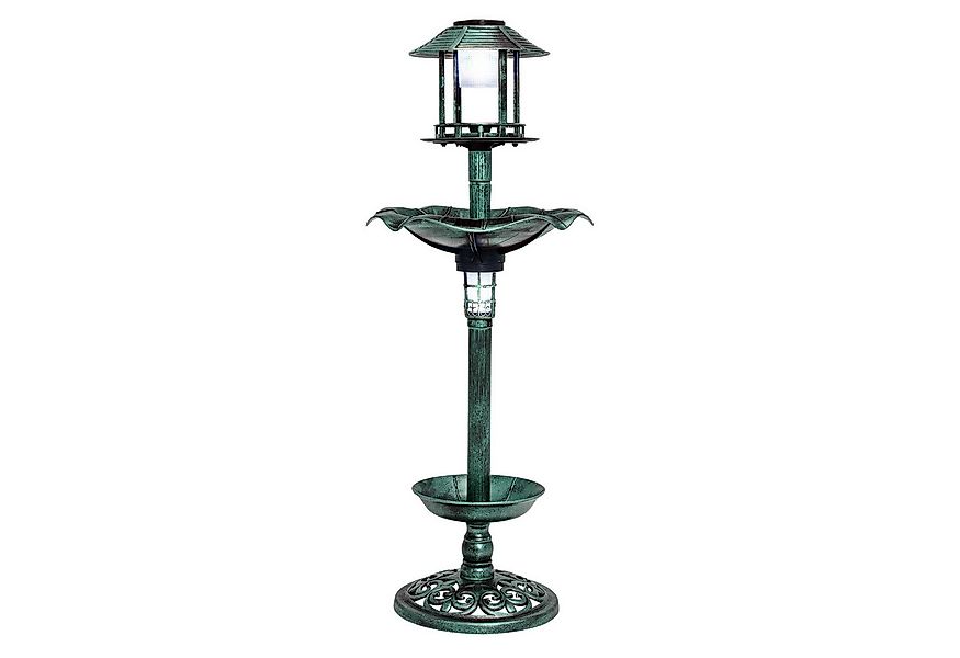 COSTWAY Vogeltränke, Vogelbad, 110cm mit Solarleuchte, Blumentopf günstig online kaufen