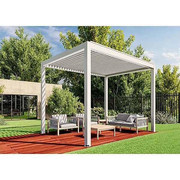 Huun Pergola Mezzo in Weiß 400 x 300 cm günstig online kaufen