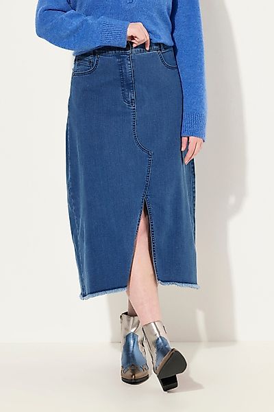Ulla Popken Jeansrock Jeansrock Saumschlitz A-Linie günstig online kaufen