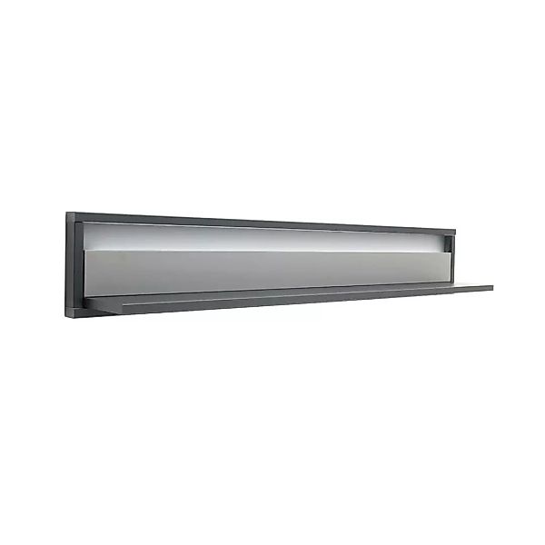 Wandregal mit LED Beleuchtung LAVAL-05 in grau mit anthrazit B/H/T ca. 156/ günstig online kaufen