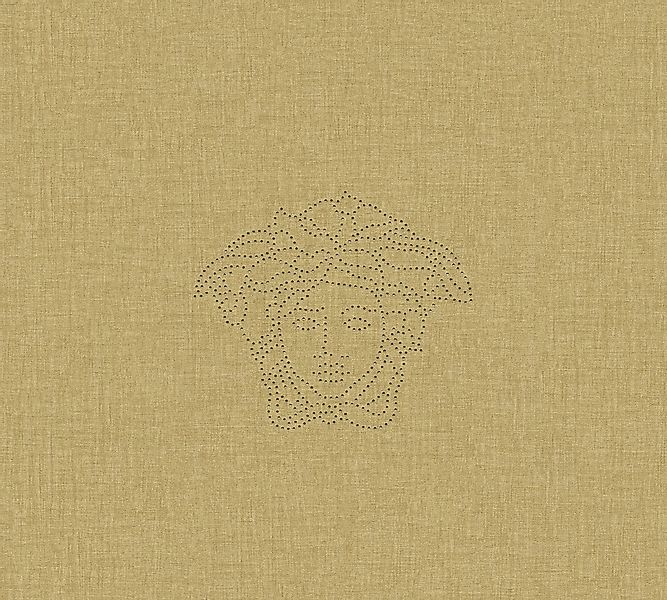 Metallic Mustertapete Versace wallpaper Versace 3 Medusa in Creme Metallic günstig online kaufen