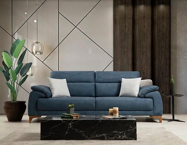 JVmoebel 3-Sitzer Blau Sofa Wohnzimmer Modern Möbel Polstersofa Design, 1 T günstig online kaufen