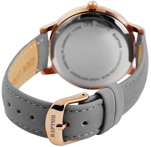 Raptor Quarzuhr Brilliance mit Echtlederband, 3 ATM, Similisteinen günstig online kaufen