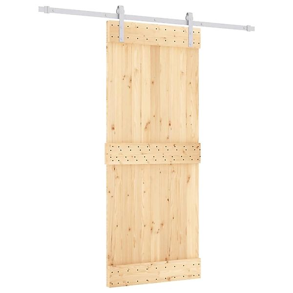 vidaXL Schiebetür mit Beschlag 85x210 cm Massivholz Kiefer 3203028 günstig online kaufen