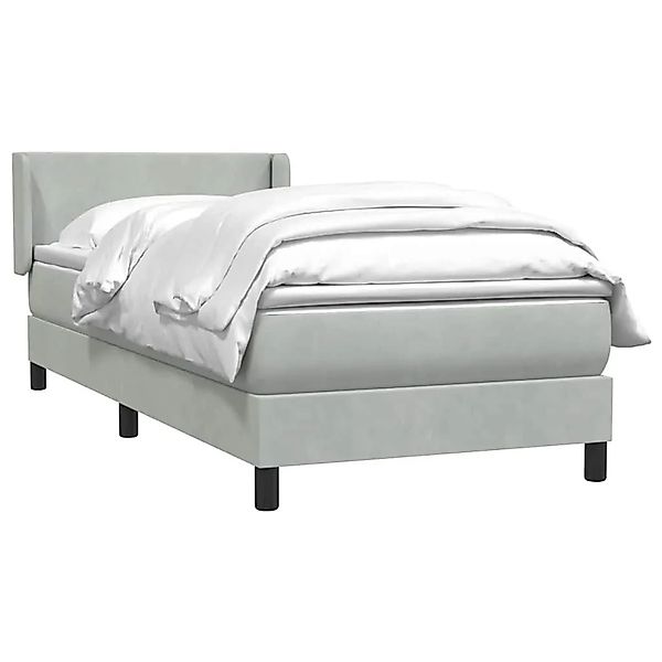 vidaXL Boxspringbett mit Matratze Hellgrau 90x220 cm Samt 3317973 günstig online kaufen