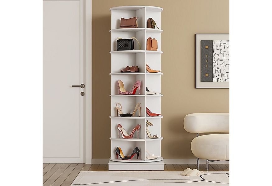 MC Star Schuhregal 360° drehbarer Schuhschrank in Weiß, 7 Ebenen, für bis z günstig online kaufen