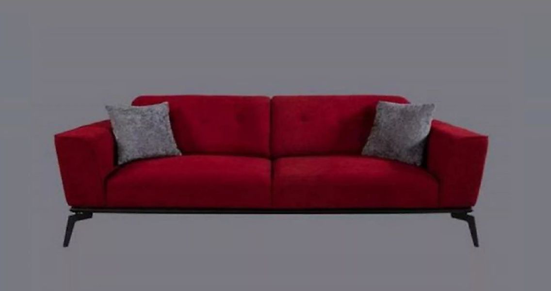JVmoebel 3-Sitzer Luxus Dreisitzer Moderne Couch Möbel Rot Couchen Stoff Te günstig online kaufen