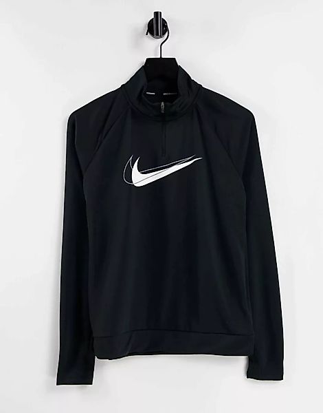 Nike Running – Dri-FIT – Midlayer-Oberteil in Schwarz mit Swoosh-Logo und h günstig online kaufen