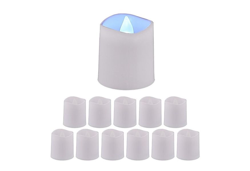 relaxdays LED-Kerze LED Teelichter 12er Set, kaltweiß günstig online kaufen