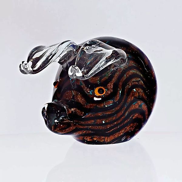 Glasfigur Schwein Frederik schwarz Muranoglas 12cm günstig online kaufen