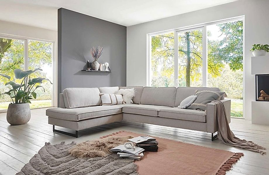 Places of Style Ecksofa »Pinto, 290 cm, Cord, Chenille, Lederoptik, Ottoman günstig online kaufen