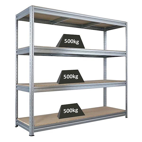 PROREGAL Schwerlastregal Dino HxBxT 180x200x60cm 4 Spanplatten-Ebenen 16mm günstig online kaufen