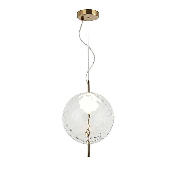 LED-Pendellampe Dalia, klar/goldfarben, Ø 30 cm, Glas günstig online kaufen