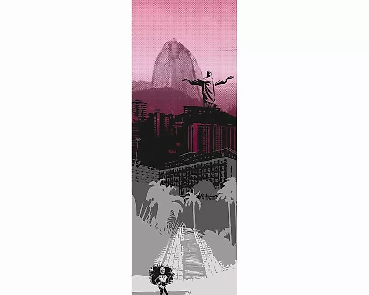 Dekopanel "Rio de Janeiro" 1,00x2,80 m / Glattvlies Perlmutt günstig online kaufen