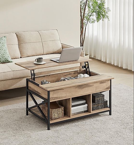 VASAGLE Couchtisch, höhenverstellbar, versteckter Stauraum, 60 günstig online kaufen