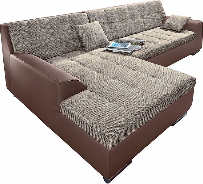 DOMO collection Ecksofa Treviso, wahlweise mit Bettfunktion, incl. Zierkiss günstig online kaufen