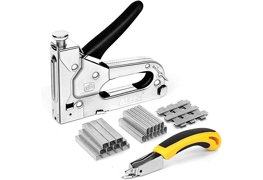 LuxusKollektion Handtacker Tackerpistole 3in1 2100 Klammern Holz Stoff Dach günstig online kaufen