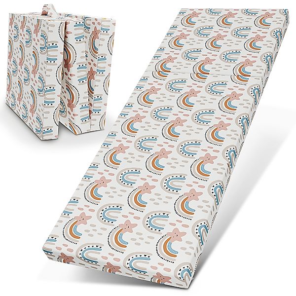 ELONEO Klappmatratze Gästematratze faltbar, 65x195x15 cm, Regenbogen günstig online kaufen