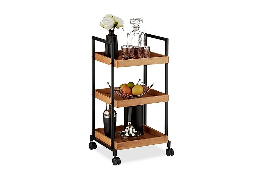 relaxdays Servierwagen Bambus mit 3 Etage günstig online kaufen