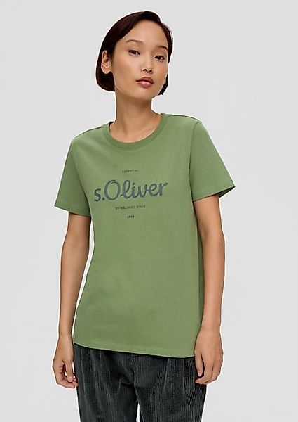 s.Oliver Kurzarmshirt Baumwollshirt mit Logo-Print günstig online kaufen