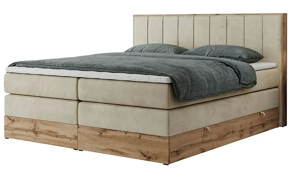 Boxspringbett mit Bettkasten Bellissimo King ¦ beige ¦ Maße (cm): B: 168 H: günstig online kaufen