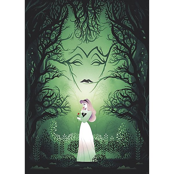 Komar Wandbild Disney Sleeping Beauty Aurora Maleficent 50 cm x 70 cm Grün günstig online kaufen