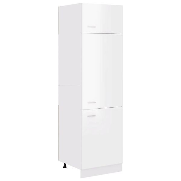 Kühlumbauschrank Hochglanz-weiß 60x57x207 Cm Spanplatte günstig online kaufen