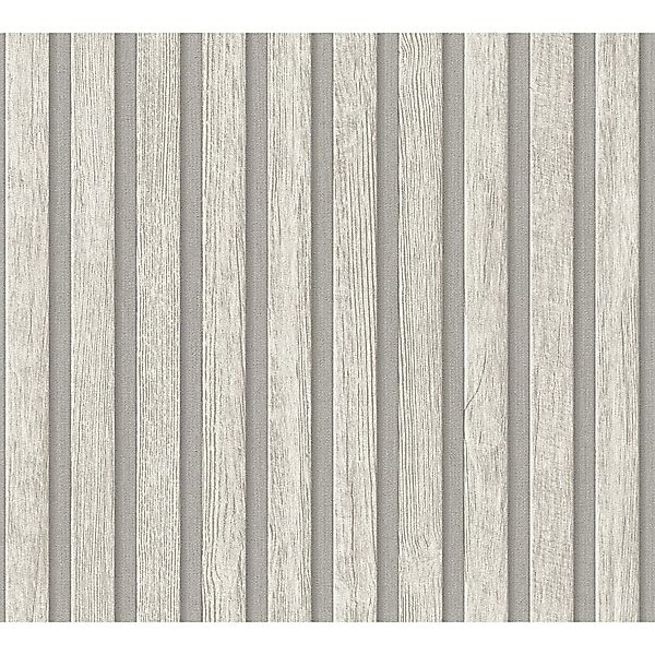 PROFHOME 391095-GU Holz Tapete Streifen Matt Grau hell-Grau 0,53 m x 10,05 günstig online kaufen