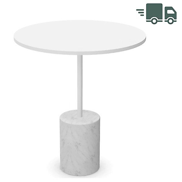 lapalma JEY T40 Beistelltisch | Fenix weiß | runde Platte | Marmorfuß günstig online kaufen