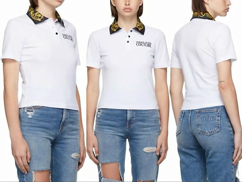 Versace T-Shirt VERSACE COUTURE BAROQUE COTTON PIQUET Polo-Shirt T-shirt Bl günstig online kaufen