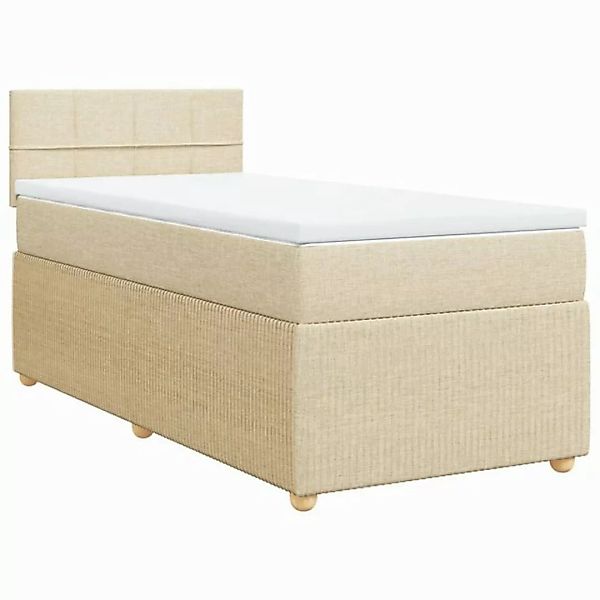 vidaXL Bett Boxspringbett mit Matratze Creme 90x200 cm Stoff günstig online kaufen