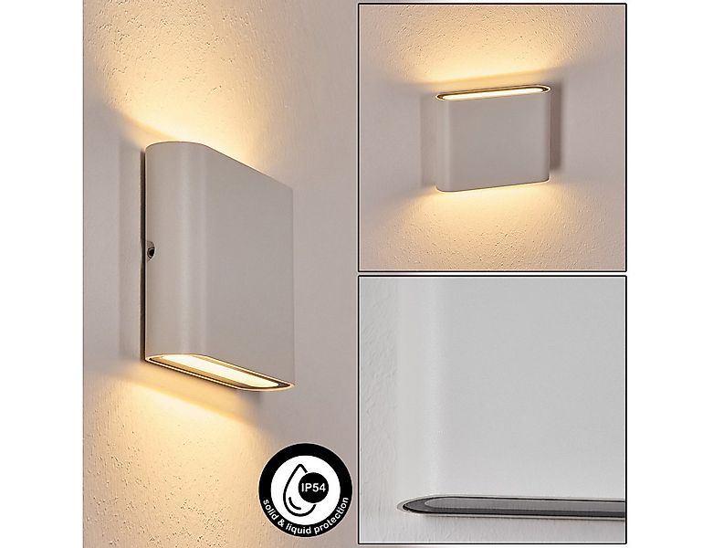 hofstein Außen-Wandleuchte Außenwandlampe aus Metall/Kunststoff in Weiß, LE günstig online kaufen