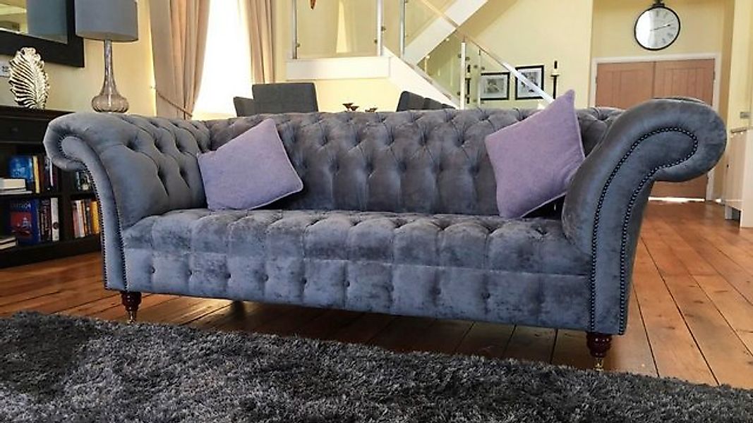 Xlmoebel Sofa Chesterfield Stoffsofa Couch für 3 Personen Polstersitzgruppe günstig online kaufen