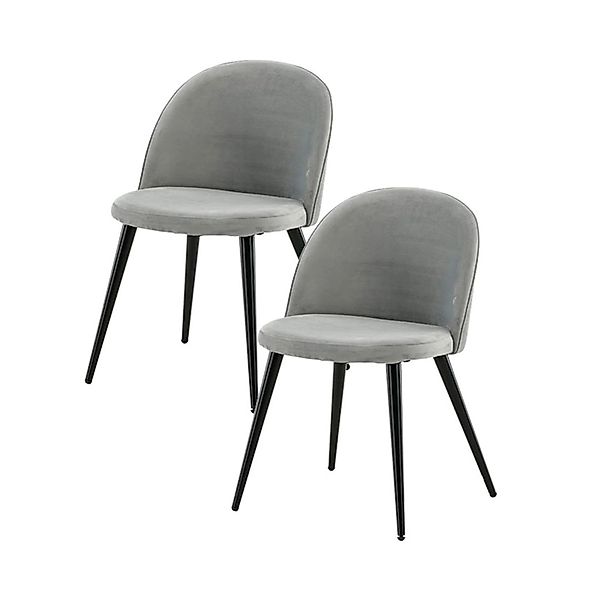 ebuy24 Esszimmerstuhl 2er Set Skagen Esszimmerstuhl velour grau,schwarz. (2 günstig online kaufen