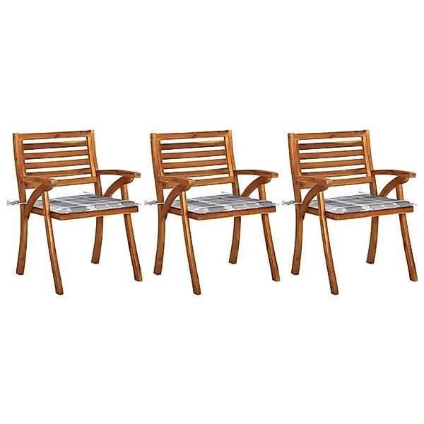 vidaXL Garten-Essstühle mit Kissen 3 Stk Massivholz Akazie 3060823 günstig online kaufen