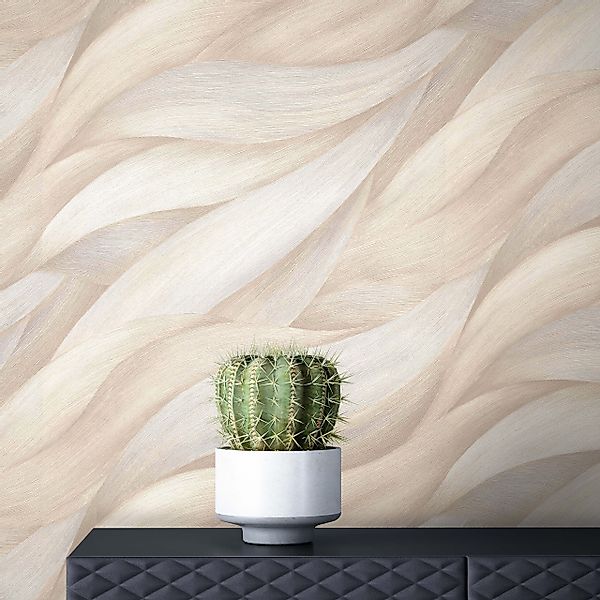 Newroom Vliestapete, Beige Tapete Modern Blätter günstig online kaufen