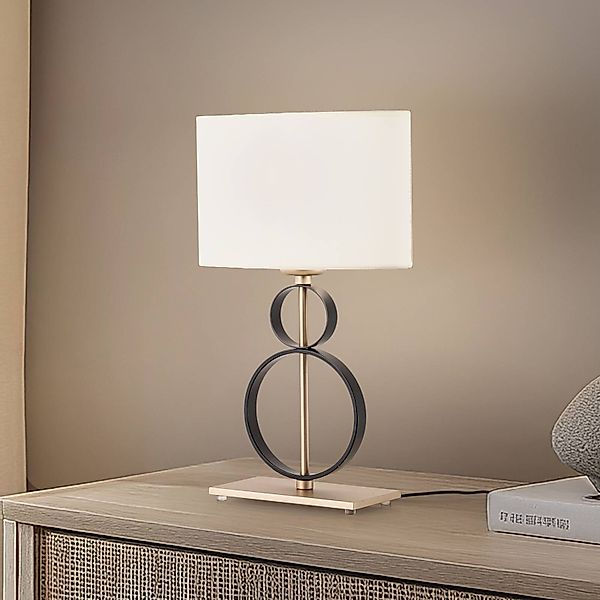 Tischleuchte Priam, schwarz/gold, Stahl, Höhe 42 cm günstig online kaufen