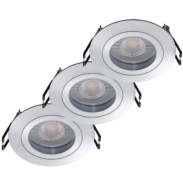 Oktaplex 3er Set Einbauspot Aluminium Lyon Flach 2700K Warmweiß 380lm 4,8W günstig online kaufen