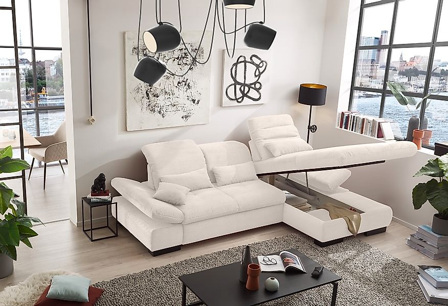 set one by Musterring Ecksofa "SO4100 V", mit verstellbaren Kopfteilen, wah günstig online kaufen