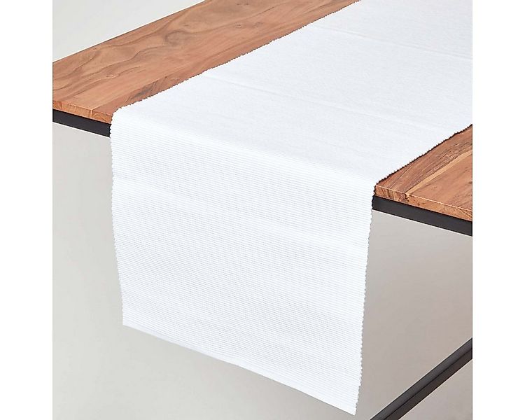 Homescapes Tischläufer Tischläufer weiß – 44 x 178 cm, 100% Baumwolle günstig online kaufen