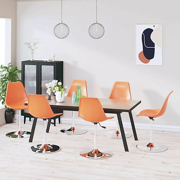 Vidaxl Esszimmerstühle 6 Stk. Drehbar Orange Pp günstig online kaufen