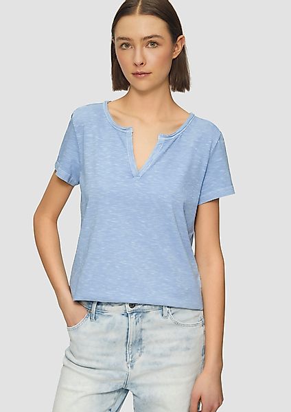s.Oliver Kurzarmshirt T-Shirt mit Flammgarnstruktur Garment günstig online kaufen