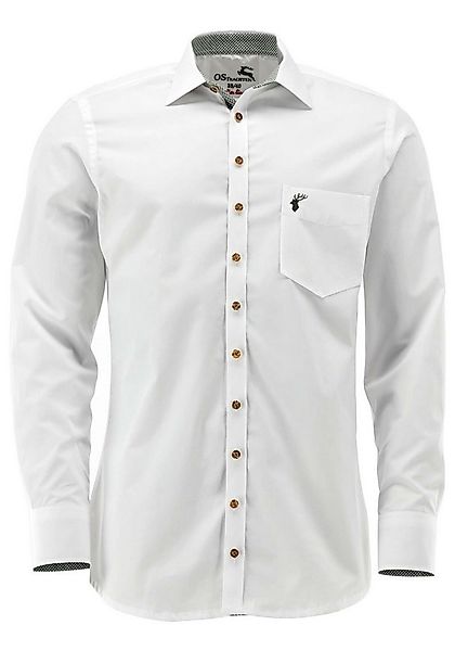 OS Trachten Trachtenhemd Oqqaya Herren Langarmhemd mit Hirsch-Stickerei auf günstig online kaufen