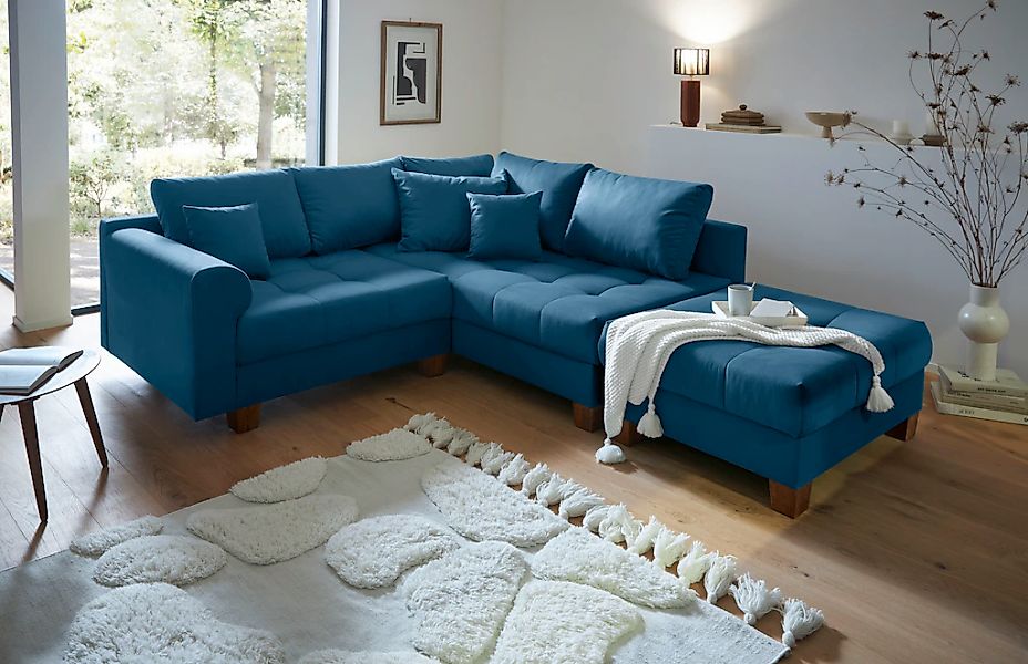 Home affaire Ecksofa "Rice L-Form inkl. Hocker", (Set, mit Hocker), mit Bon günstig online kaufen