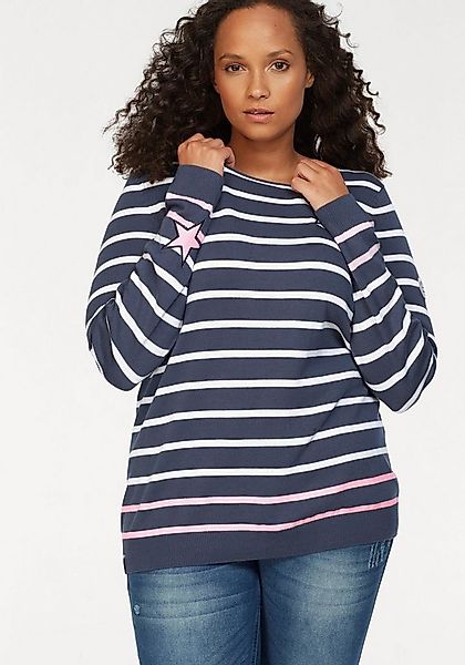 KangaROOS Streifenpullover mit kontrastfarbigen, aufgenähten Sternen günstig online kaufen