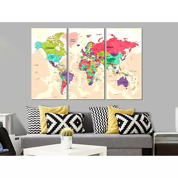Leinwandbild World Map: Geography of Colours XXL günstig online kaufen