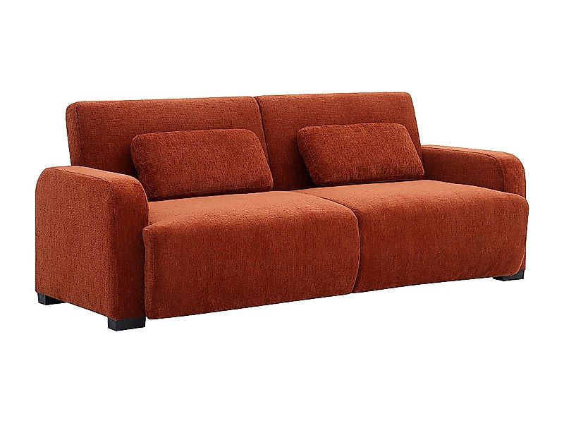 3-Sitzer Schlafsofa Clic-Clac - Chenille-Stoff - Terrakotta - LOMARIO günstig online kaufen