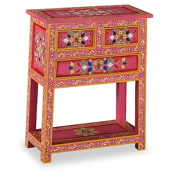vidaXL Sideboard mit Schubladen Massivholz Mango Rosa Handbemalt 244841 günstig online kaufen