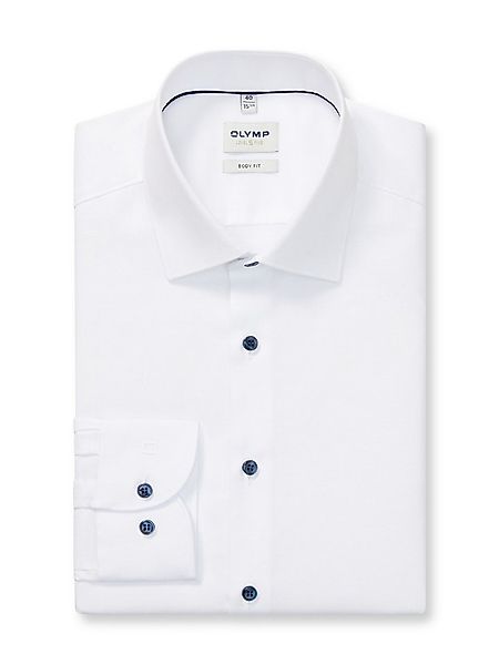 OLYMP Langarmhemd Level 5 body fit, New York Kentkragen, fein gemustert, Bu günstig online kaufen