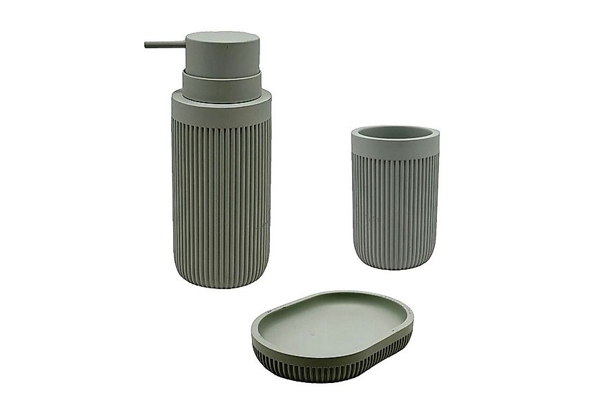 relaxdays Badaccessoire-Set Bad Accessoires 3-teilig, Hellgrau günstig online kaufen